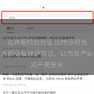 比特派钱包地址 比特派钱包：强大的隐私保护功能，让您资产更安全