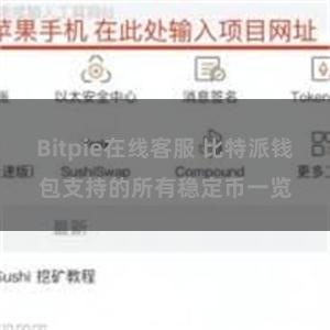 Bitpie在线客服 比特派钱包支持的所有稳定币一览