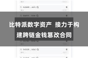 比特派数字资产  接力于构建跨链金钱篡改合同